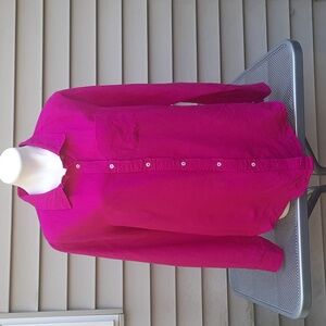 Monday Swimwear Sz Medium Pink Monaco Linen Blend Button Up Shirt